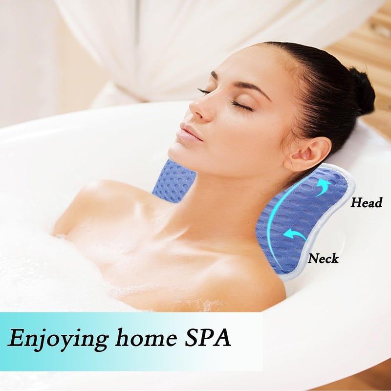 Rasenoo Bath Pillows for tub,Home Spa Pillows for Bathtub, Hot Tub,Head and Neck Support with 2 Strong Suction Cups,New Purple - Image 2